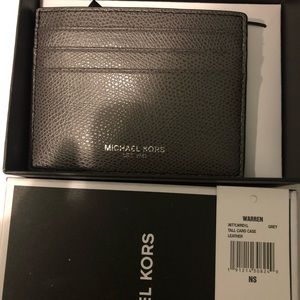 NIB men’s Michael Kors Leather Card Case